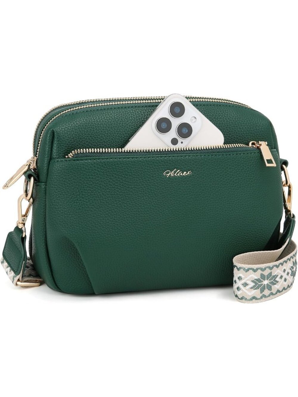 Women's Summer Green Vegan Leather RFID Anti Theft Designer Purse Crossbody Bag